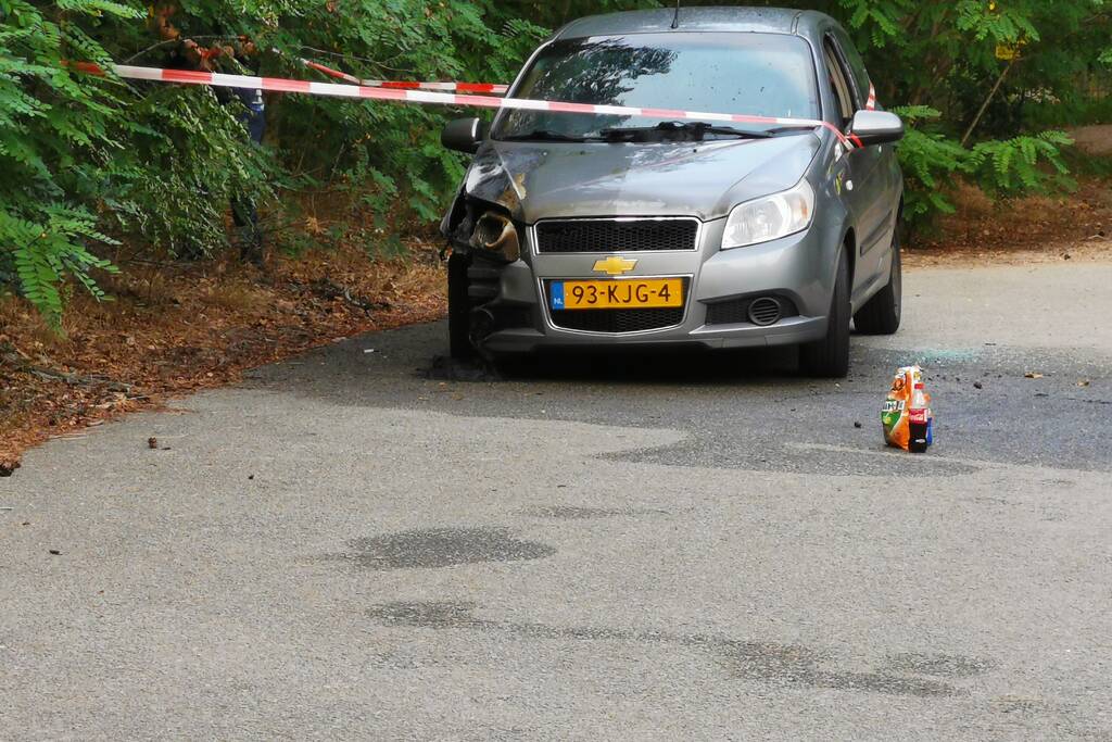 Geparkeerde auto vat vlam