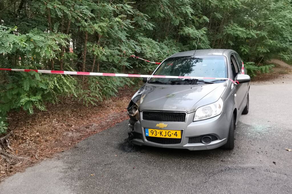 Geparkeerde auto vat vlam