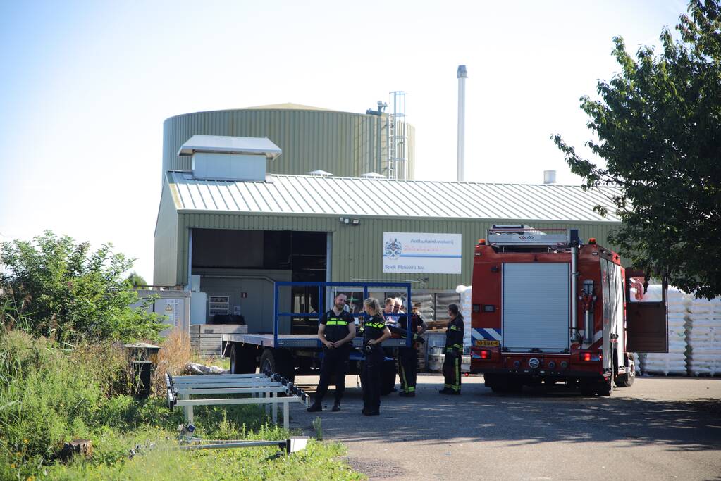 Schermdoek vat vlam in kwekerij Spekflowers