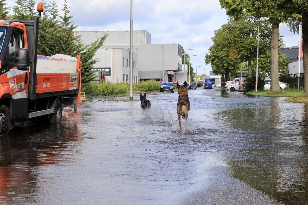 Waterpret na gesprongen waterleiding
