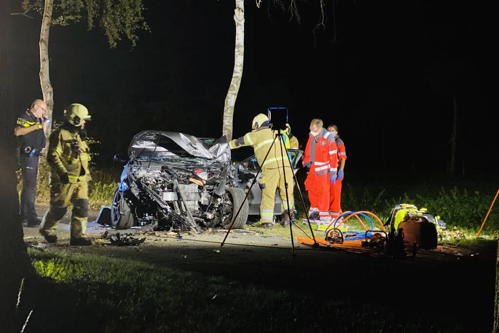 Bestuurder zwaargewond na crash tegen boom