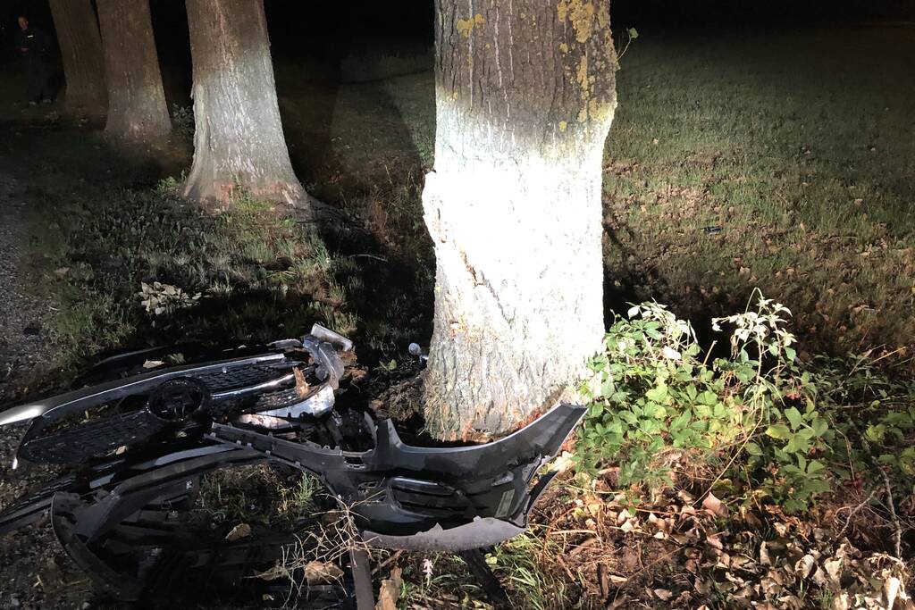 Bestuurder zwaargewond na crash tegen boom