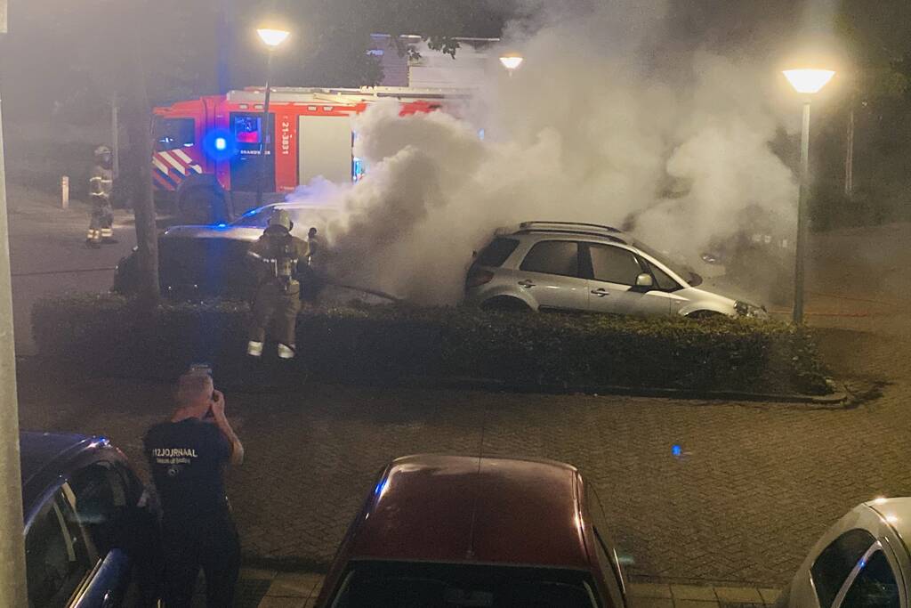 Auto verwoest door brand