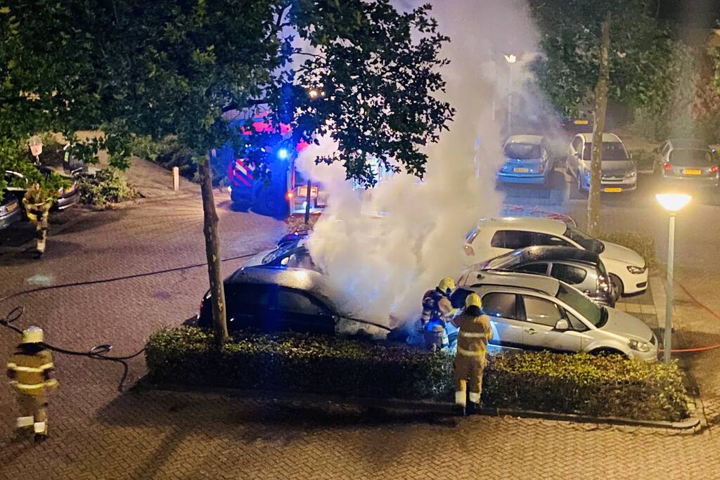 Auto verwoest door brand