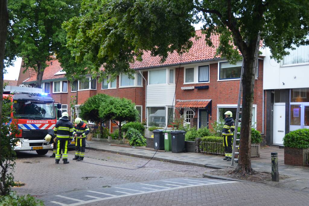 Gevaarlijke hangende takken uit boom gehaald
