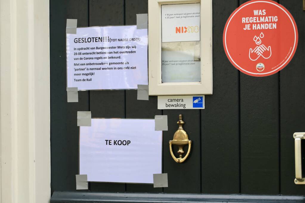 Café De Kuil gesloten na overtreding coronaregels