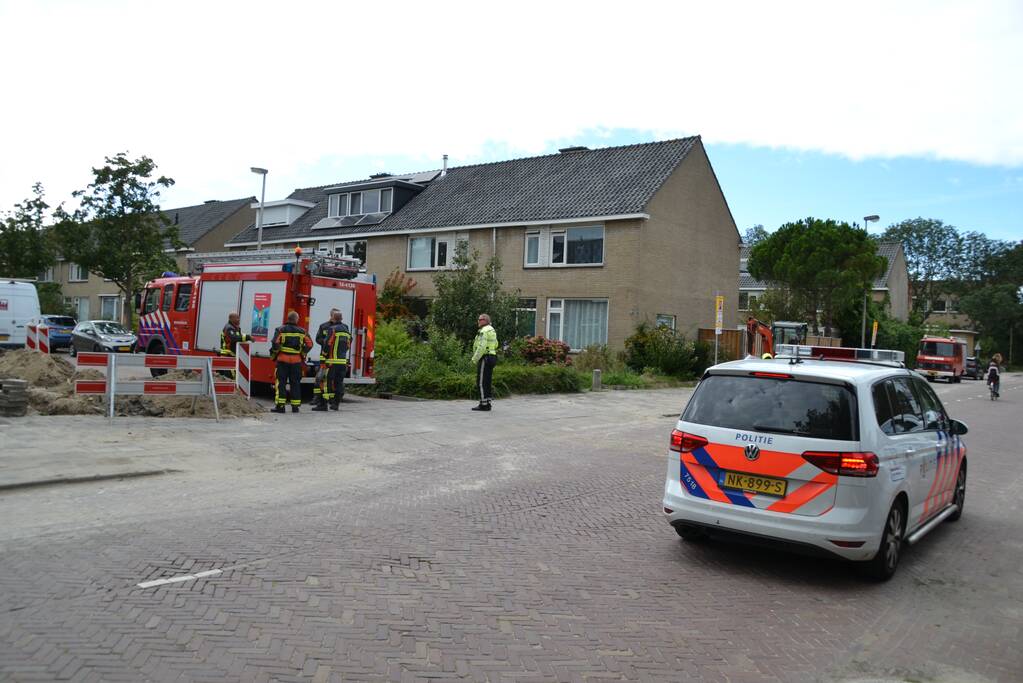 Gasleiding geraakt door graafwerkzaamheden