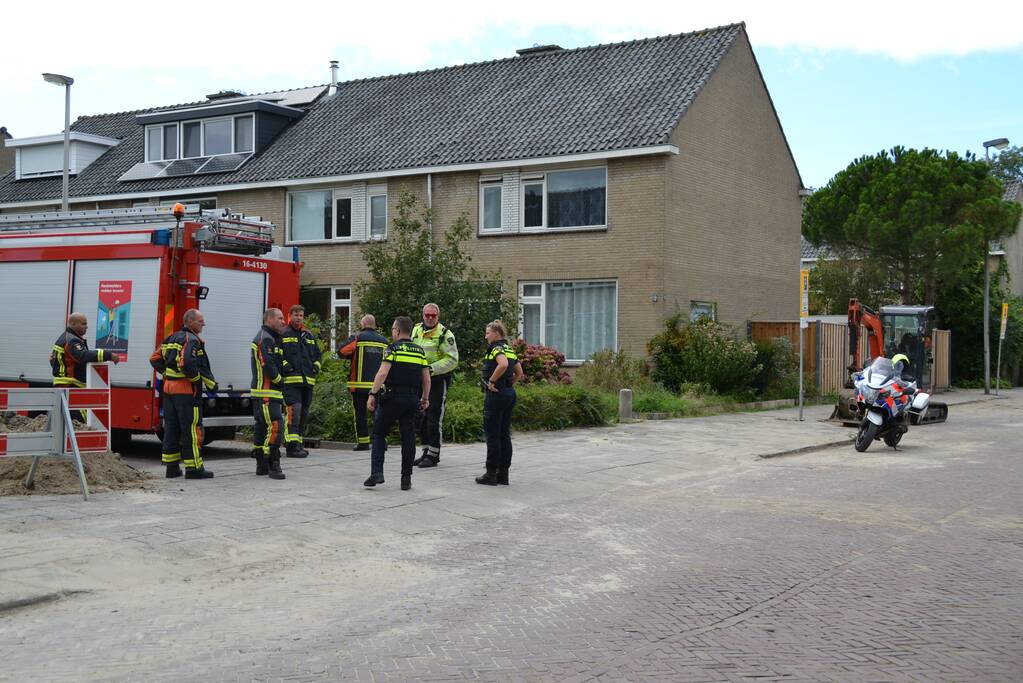 Gasleiding geraakt door graafwerkzaamheden