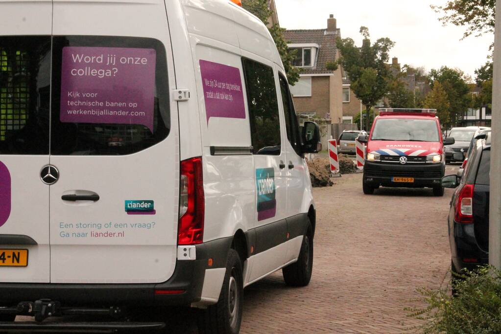 Gasleiding geraakt door graafwerkzaamheden