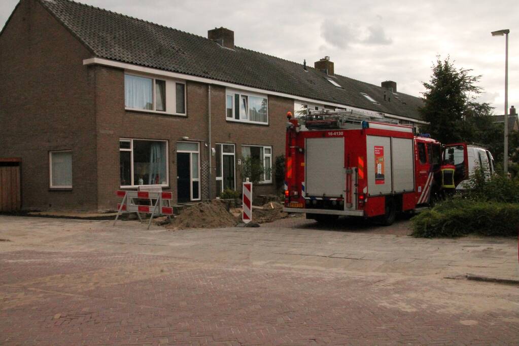 Gasleiding geraakt door graafwerkzaamheden