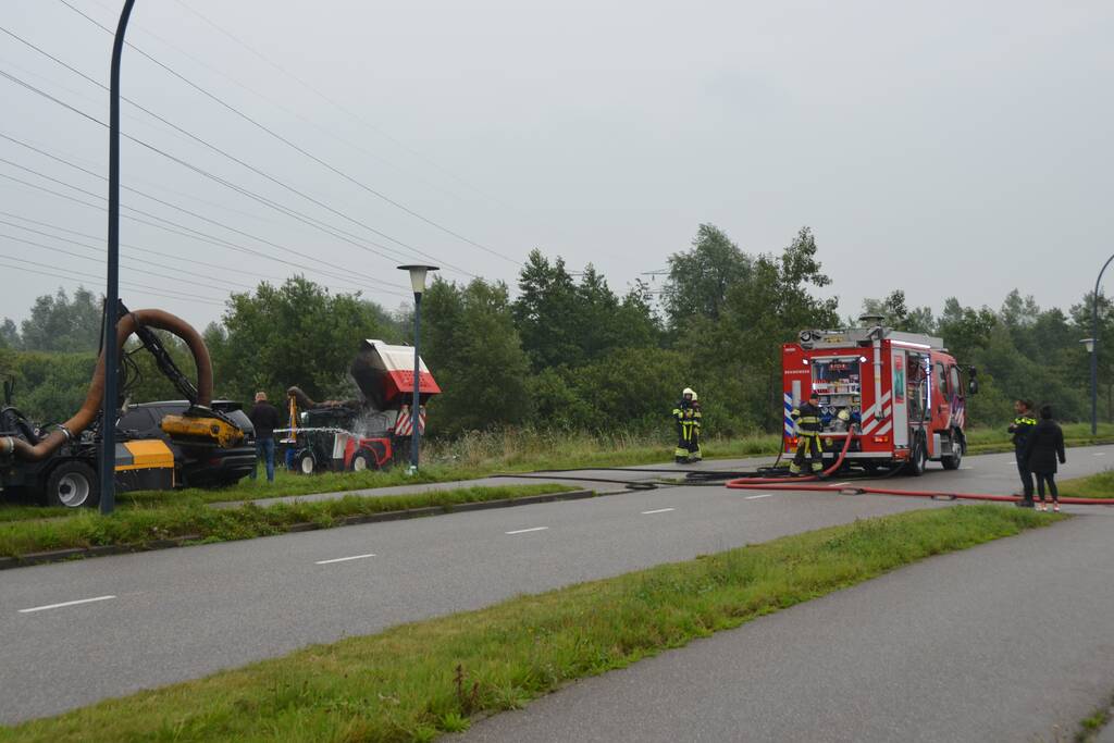 Grasmaaier vliegt in brand