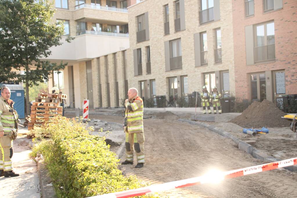 Gaslek ontstaan tijdens bestratingswerkzaamheden