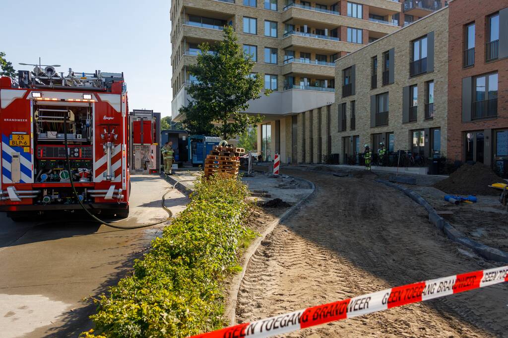 Gaslek ontstaan tijdens bestratingswerkzaamheden
