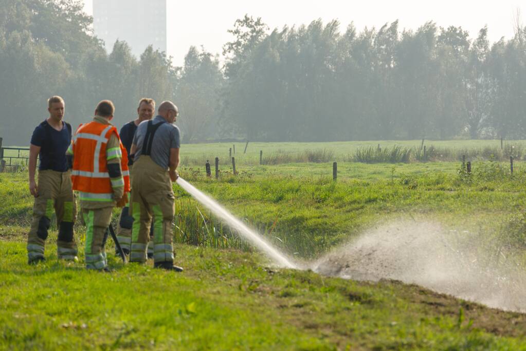 Brandende barbecue-resten snel geblust