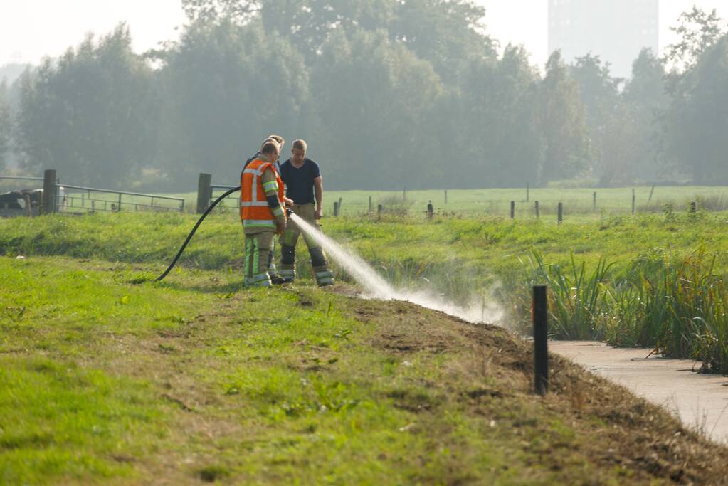 Brandende barbecue-resten snel geblust