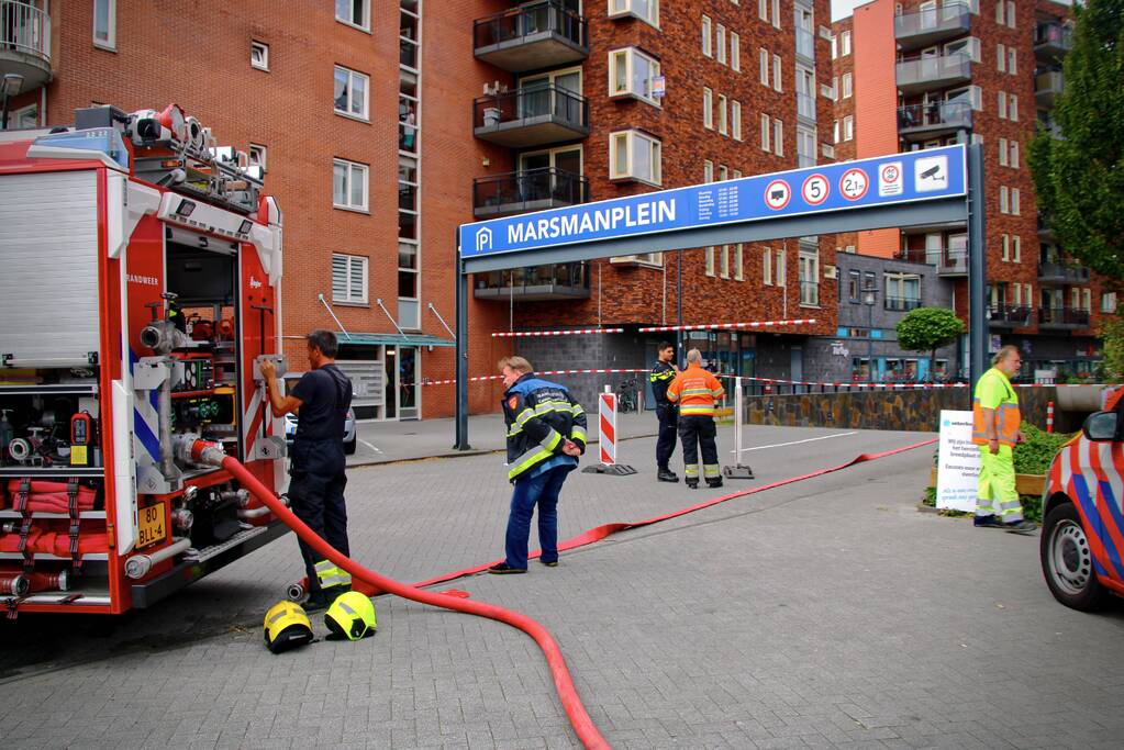 Gaslekkage in parkeergarage Marsmanplein
