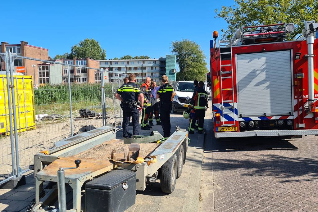 Gasleiding gesprongen op sloopterrein
