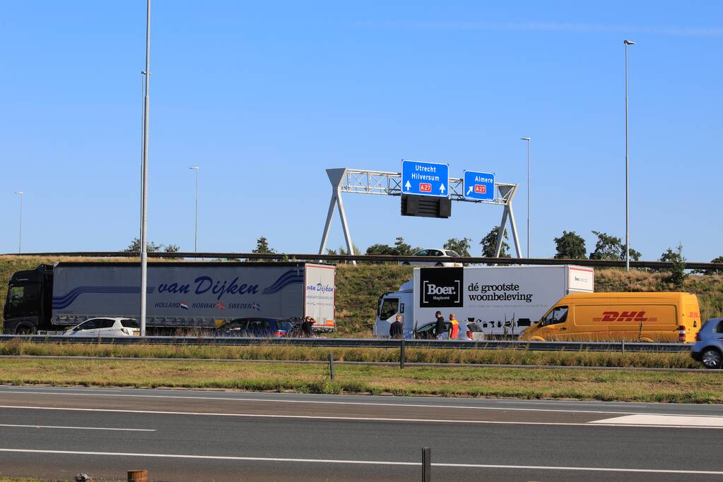 Drie ongevallen achterelkaar op A1