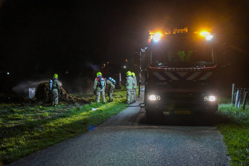 Autobrand blijkt brand in baal hooi