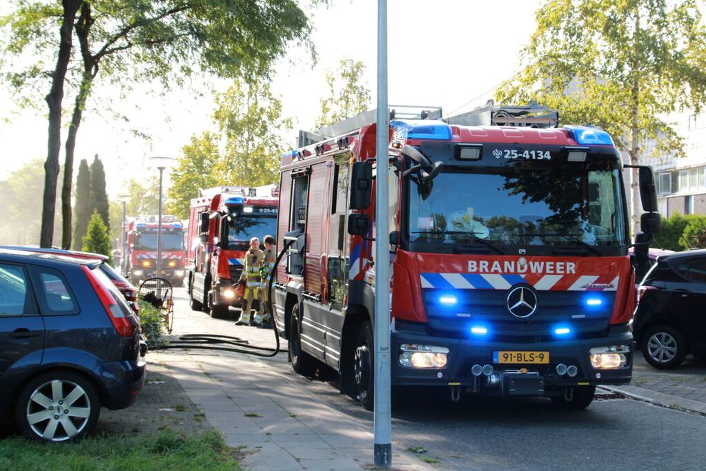 Flinke rookontwikkeling bij brand in kelder
