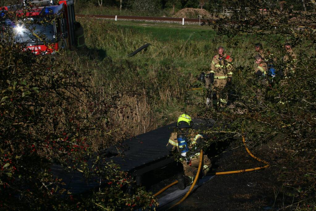 Brug in Quelderduyn gaat in vlammen op