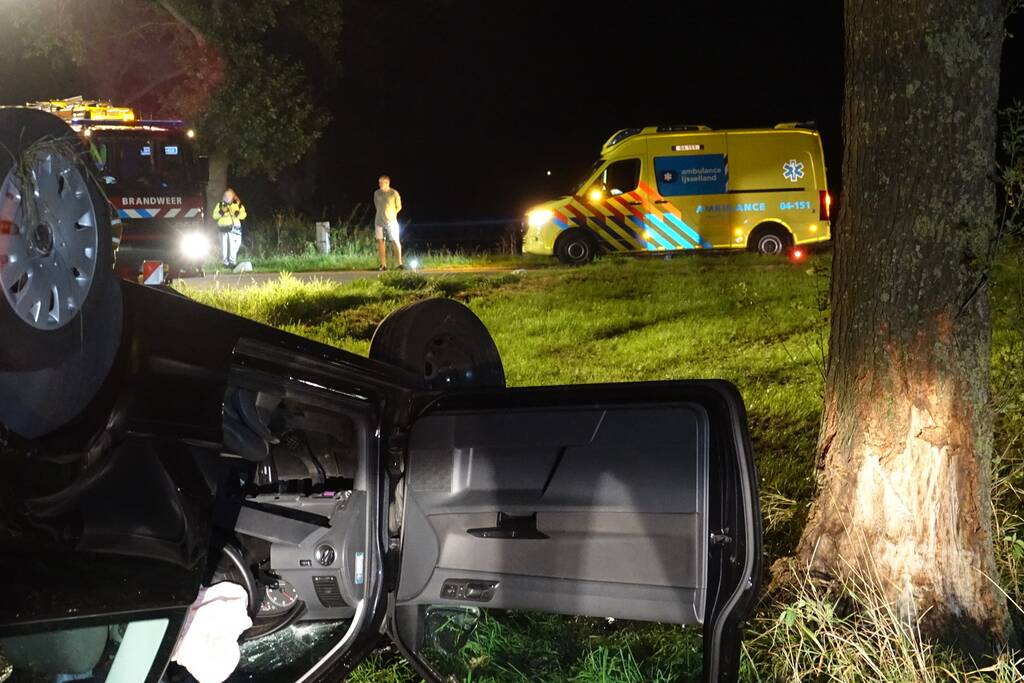 Twee gewonden bij eenzijdig ongeval