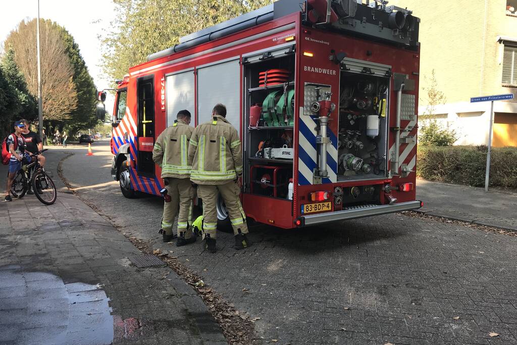 Brand in berg afval