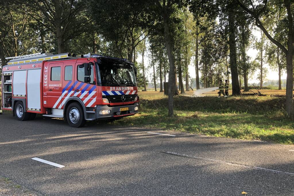 Bladeren en takken in brand
