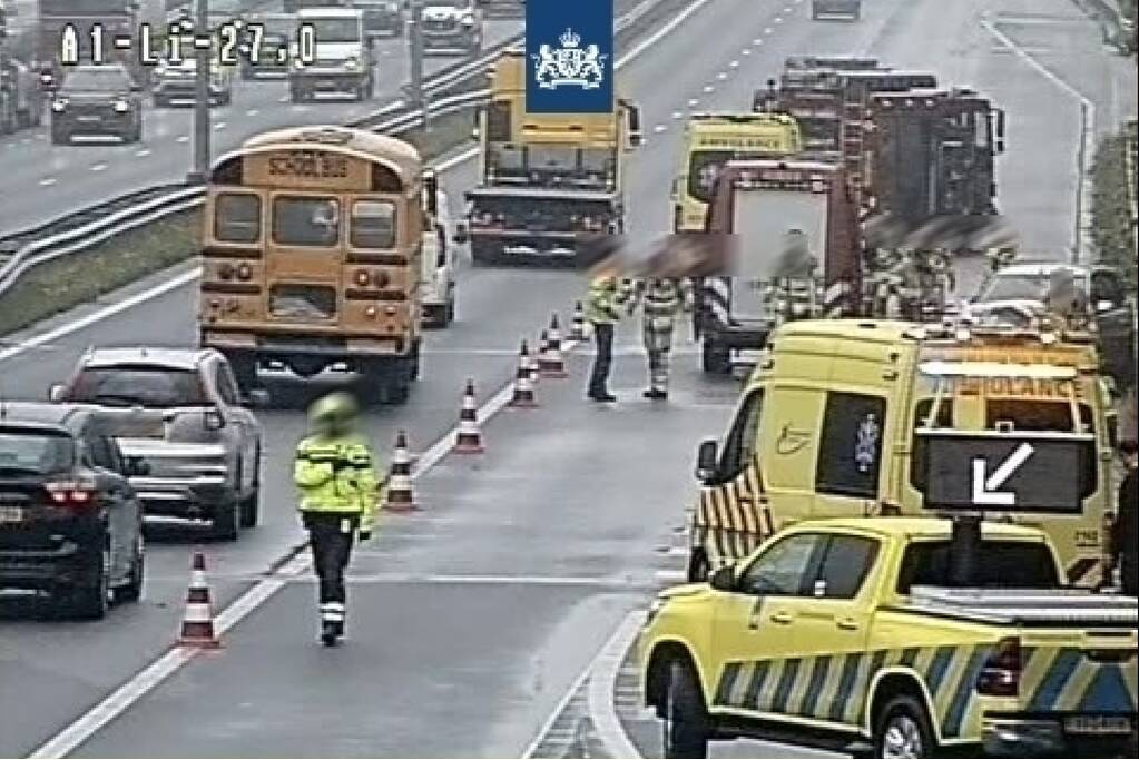 Enorme files na verkeersongeval