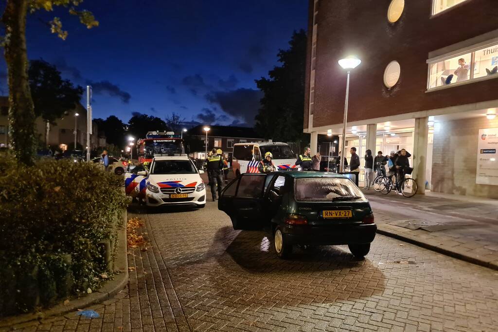 Automobilist ramt lantaarnpaal