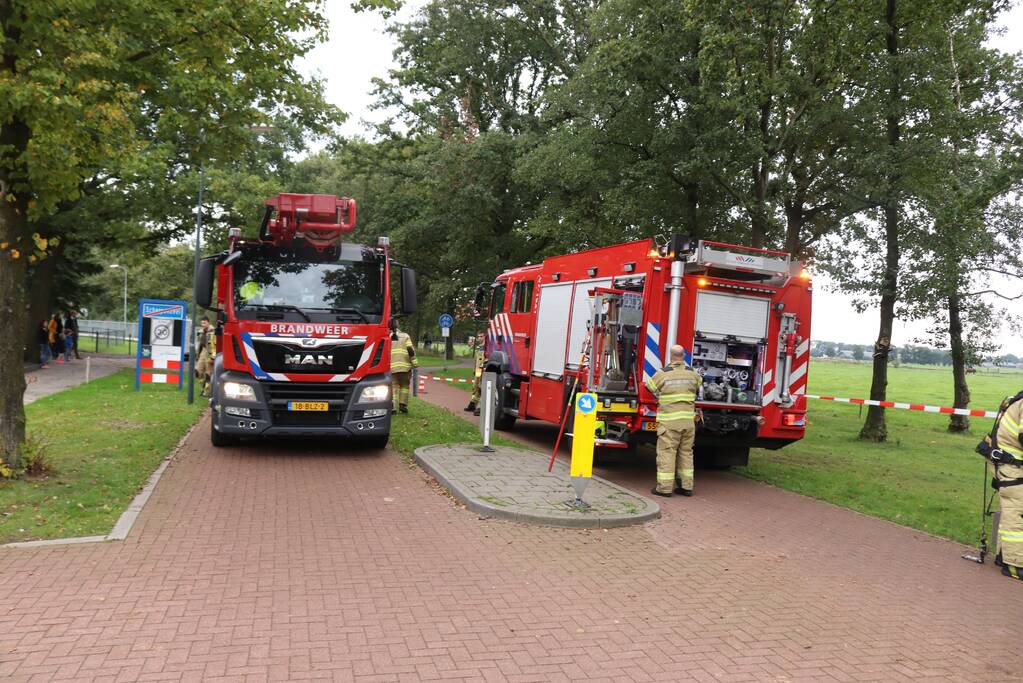 Gevaarlijke tak onbereikbaar door te korte ladder