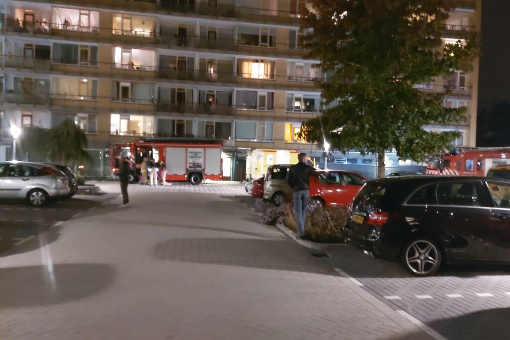 Over meerdere etages en gang flat rook na brand