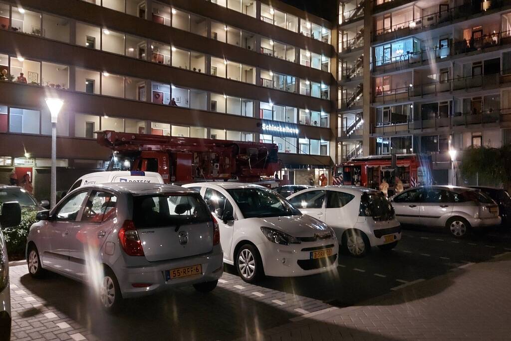 Over meerdere etages en gang flat rook na brand
