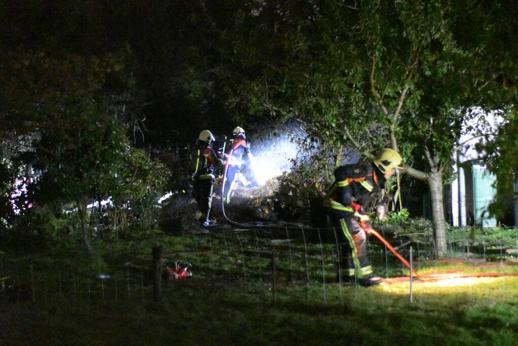 Grote brand in sauna bij woning