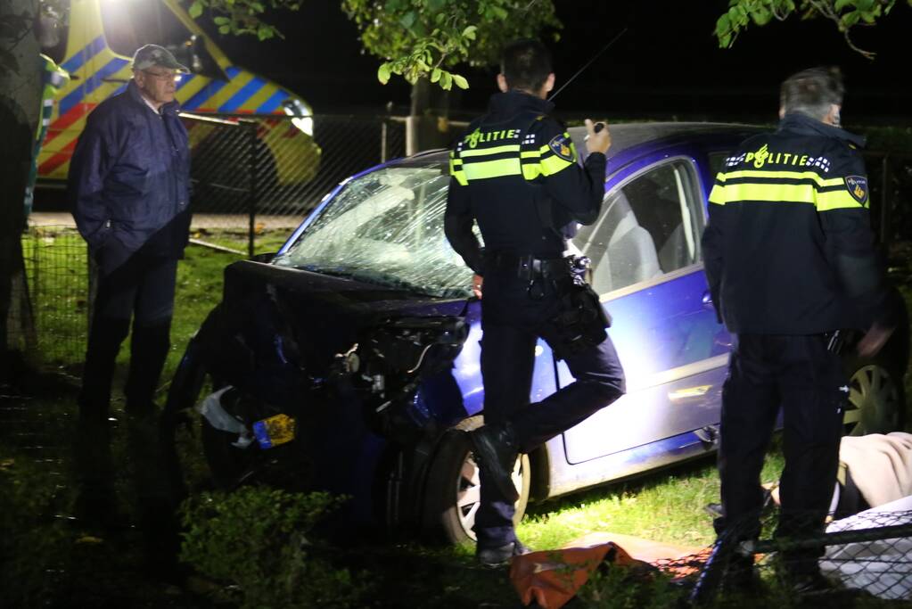 Automobilist verliest macht over het stuur en raakt boom