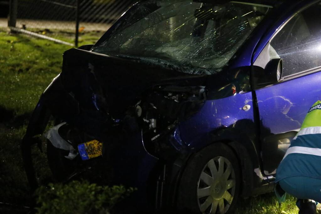 Automobilist verliest macht over het stuur en raakt boom