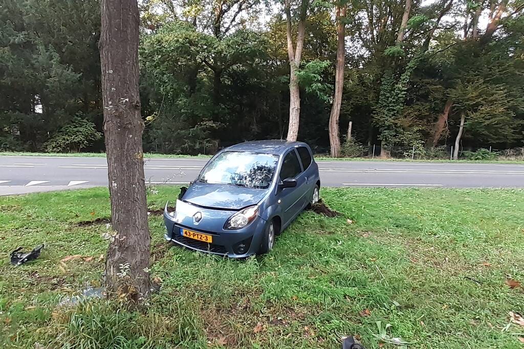 Personenauto knalt tegen boom