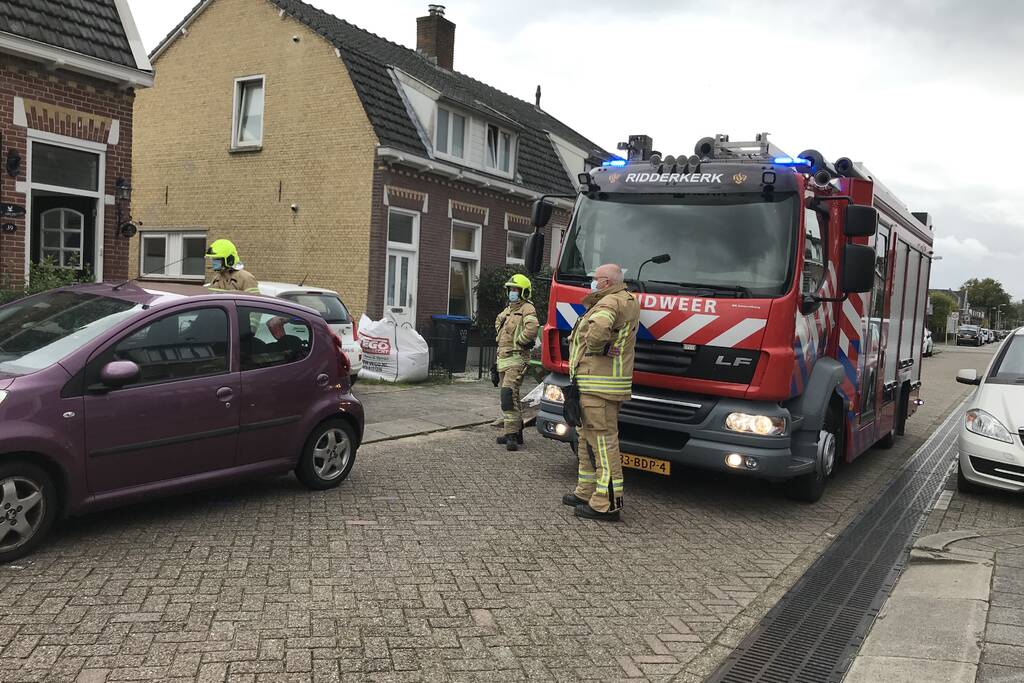 Teddybeer op zolder in brand