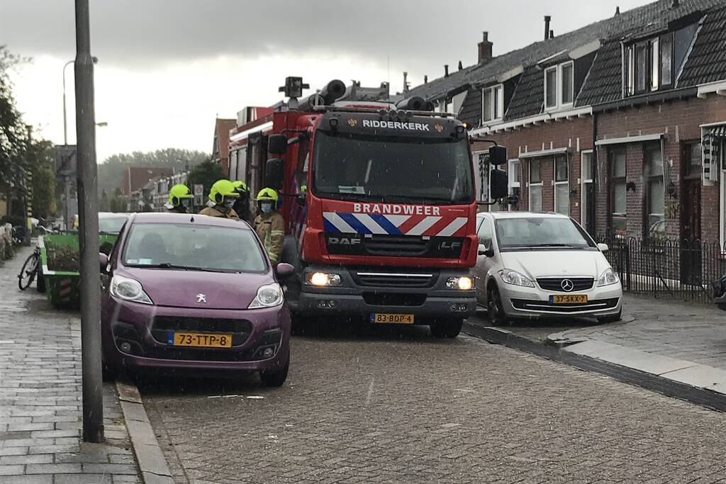 Teddybeer op zolder in brand