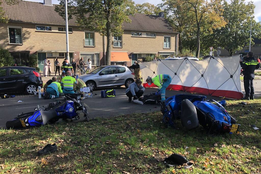 Ernstig ongeval tussen motor en motorscooter