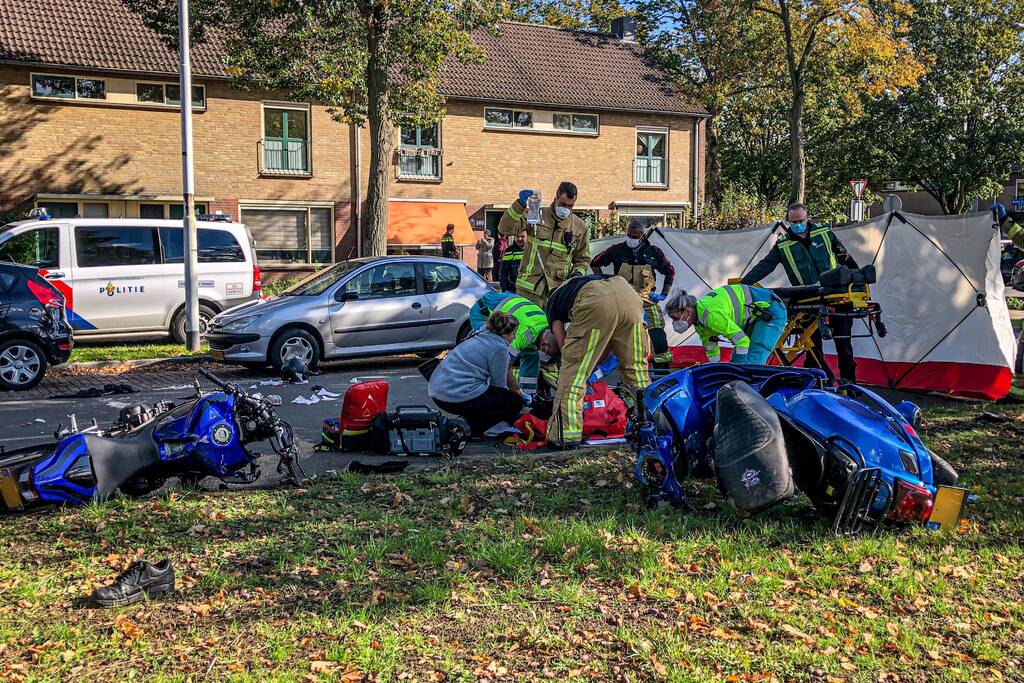 Ernstig ongeval tussen motor en motorscooter