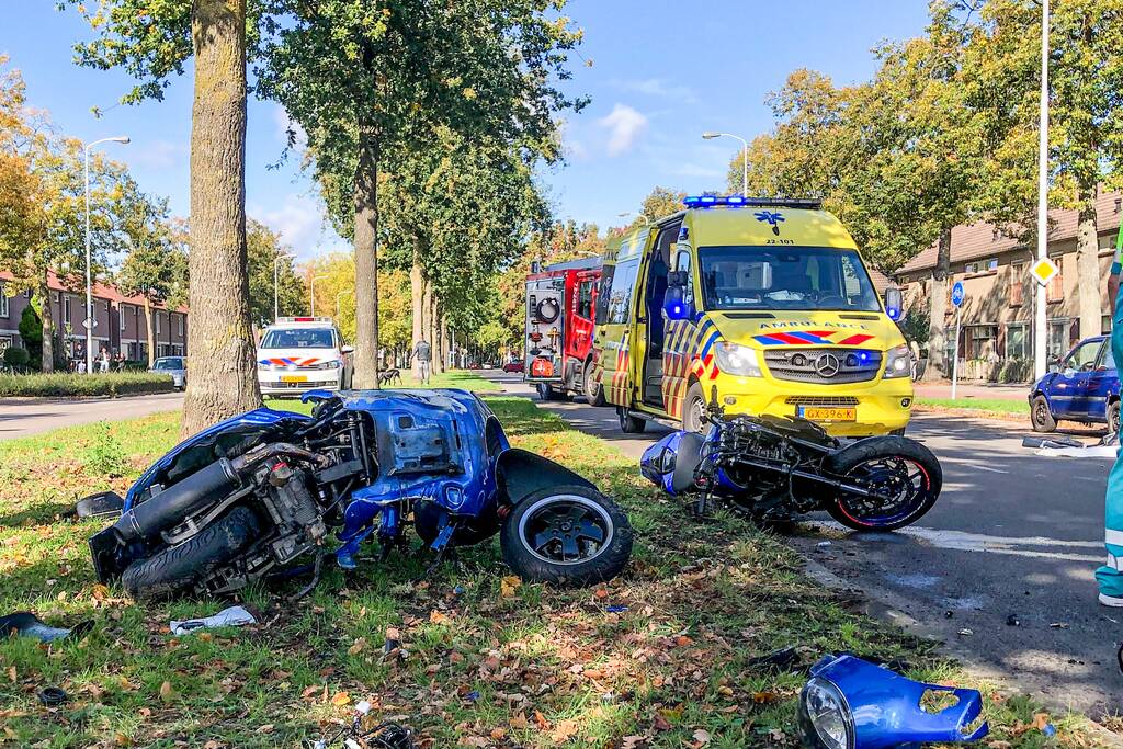 Ernstig ongeval tussen motor en motorscooter