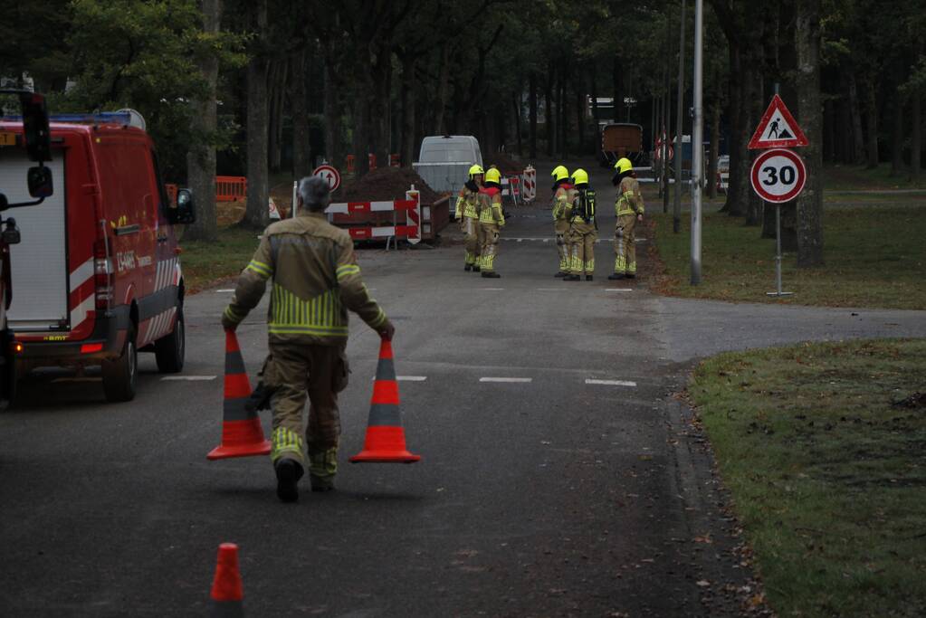 Gasleiding geraakt bij graafwerkzaamheden