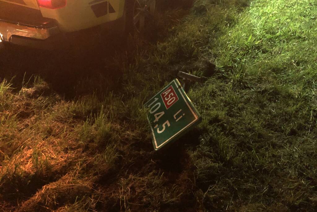 Auto raakt van de weg en belandt in sloot