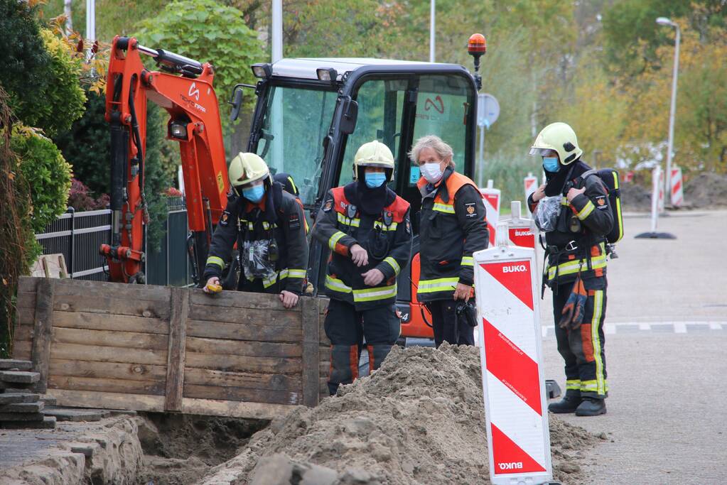 Gaslek ontstaan door graafwerkzaamheden