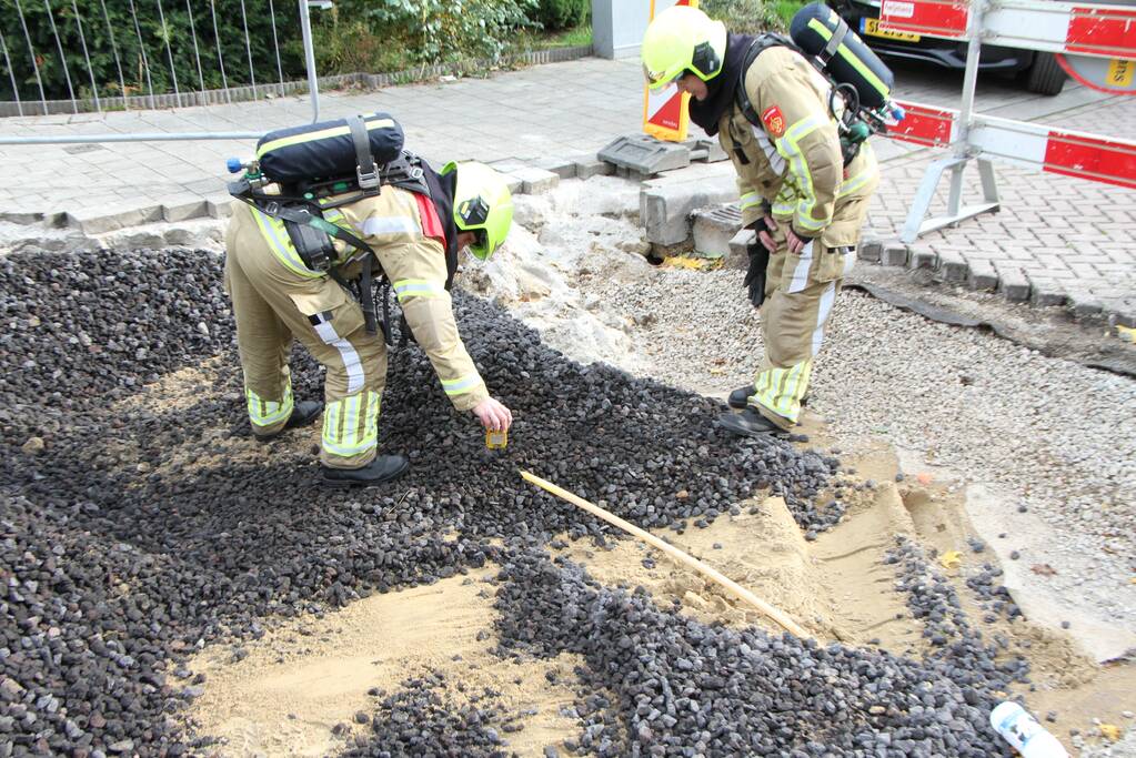 Gasleiding doormidden getrokken bij werkzaamheden