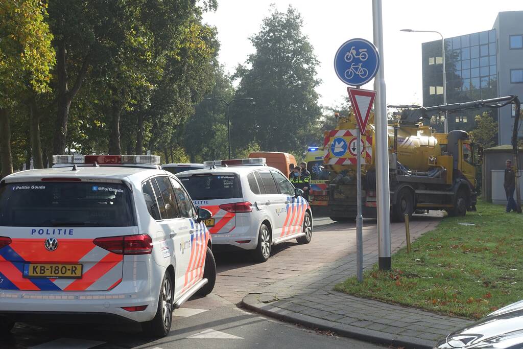 Wegwerker gewond door aanrijding