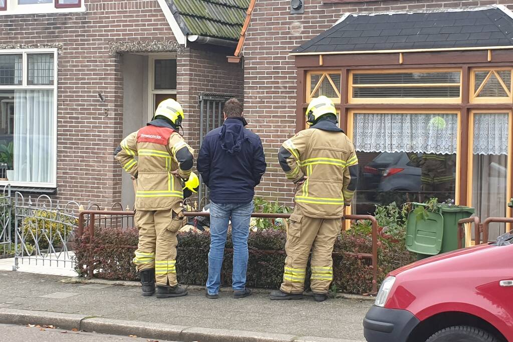 Gaslek in voortuin van woning