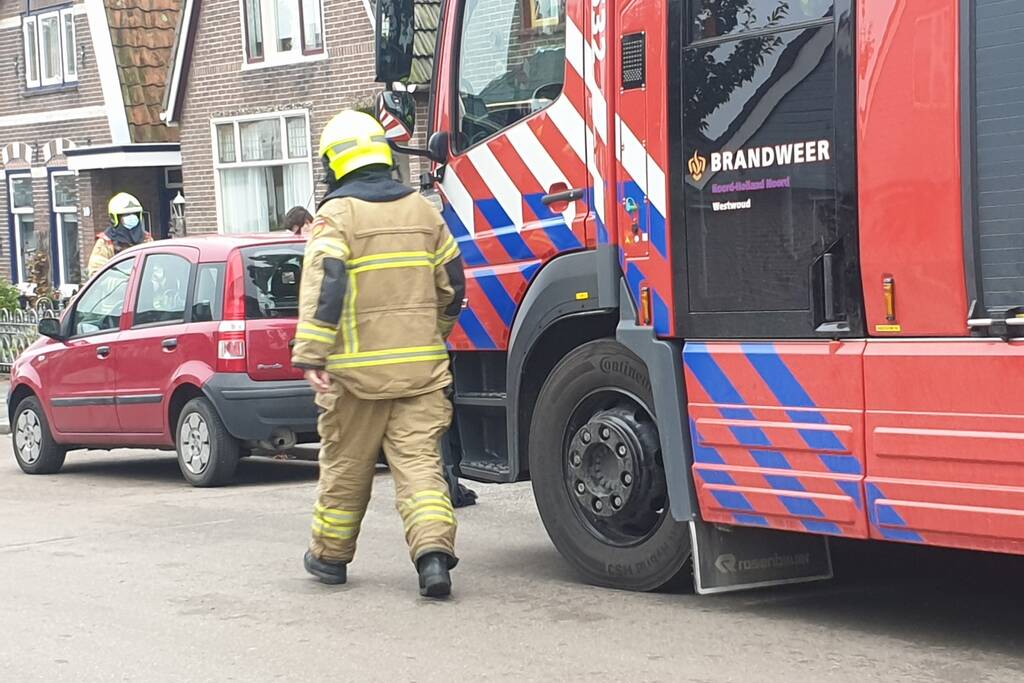 Gaslek in voortuin van woning