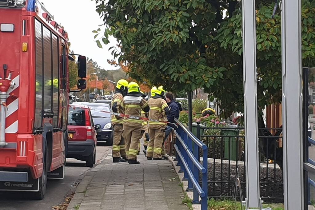 Gaslek in voortuin van woning